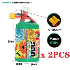Gaoneng GNB 930mAh 120C/240C LiPo Battery XT30 — 2S / 3S / 4S / 6S for FPV Racing Drones