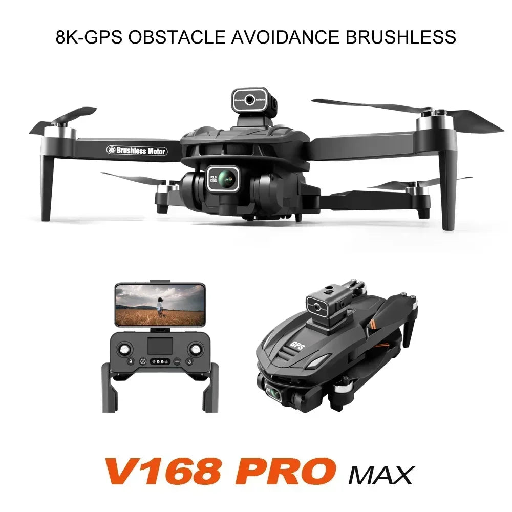 8K 5G GPS V168 Drone Professional HD Aerial Photography Dual-Camera 360° all-around Obstacle Avoidance Foldable Drone