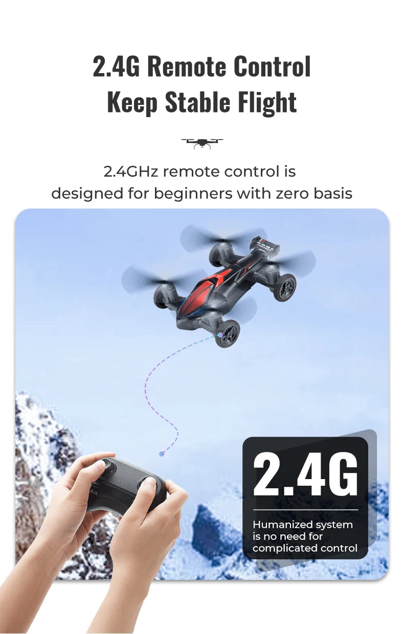 JJRC H103 Land-Air Mini RC Drone Car Dual-Mode Remote Control Quadcopter Headless Altitude Hold 360° Flip RC Toy Gift for Kids