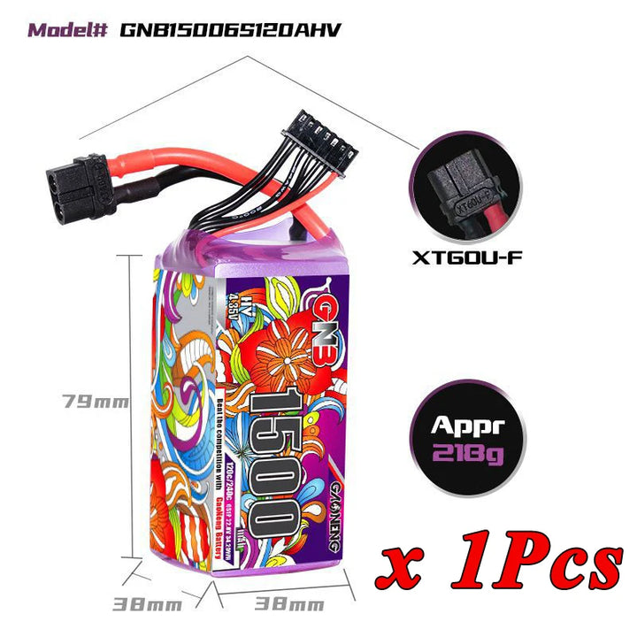 GNB 4S/6S LiPo Battery 120C - 1100/1300/1500/1850mAh XT60 FPV Racing Drone Helicopter