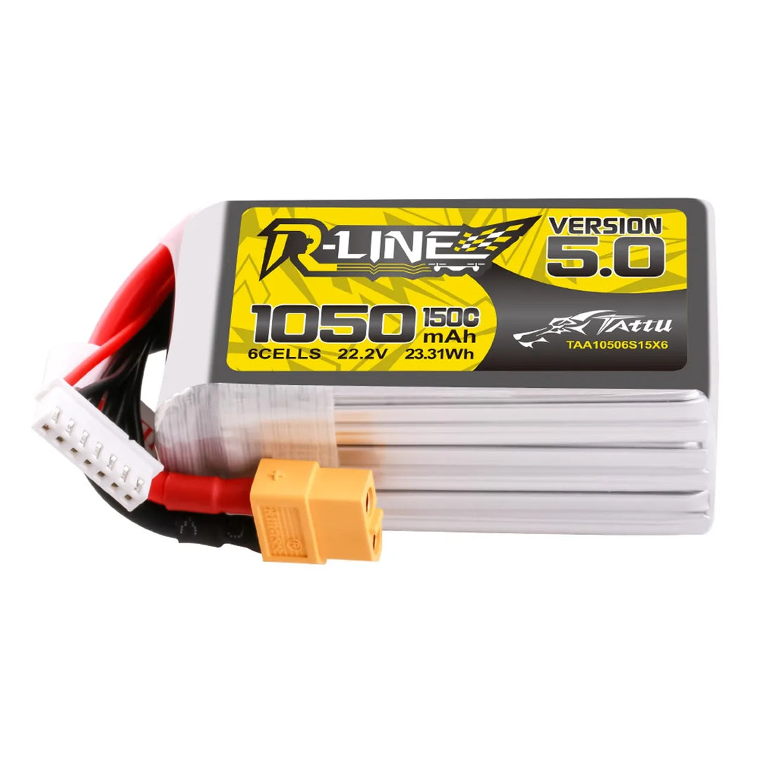 Tattu R-Line 5.0 V5 150C 850 1050 1200 1300 1550mAh Lipo Battery 3S/4S/6S XT30 XT60 Plug FPV Racing Drone RC Quadcopter