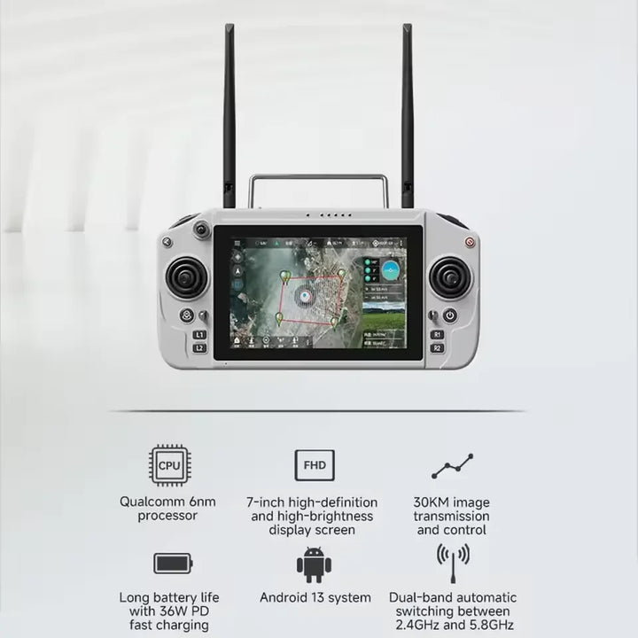 Skydroid G20 Handheld Ground Station — 30km, Dual-Band 2.4/5.8GHz, 7" HD, 6nm Processor