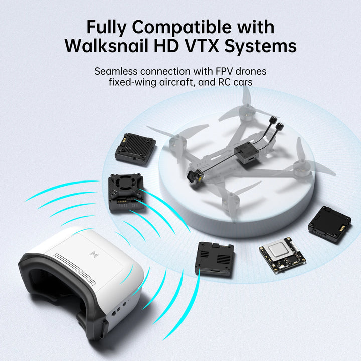 CADDX FPV Goggles L Walksnail Avatar HD - 1920x1080 4.5" LCD 4km Distance Head Tracking