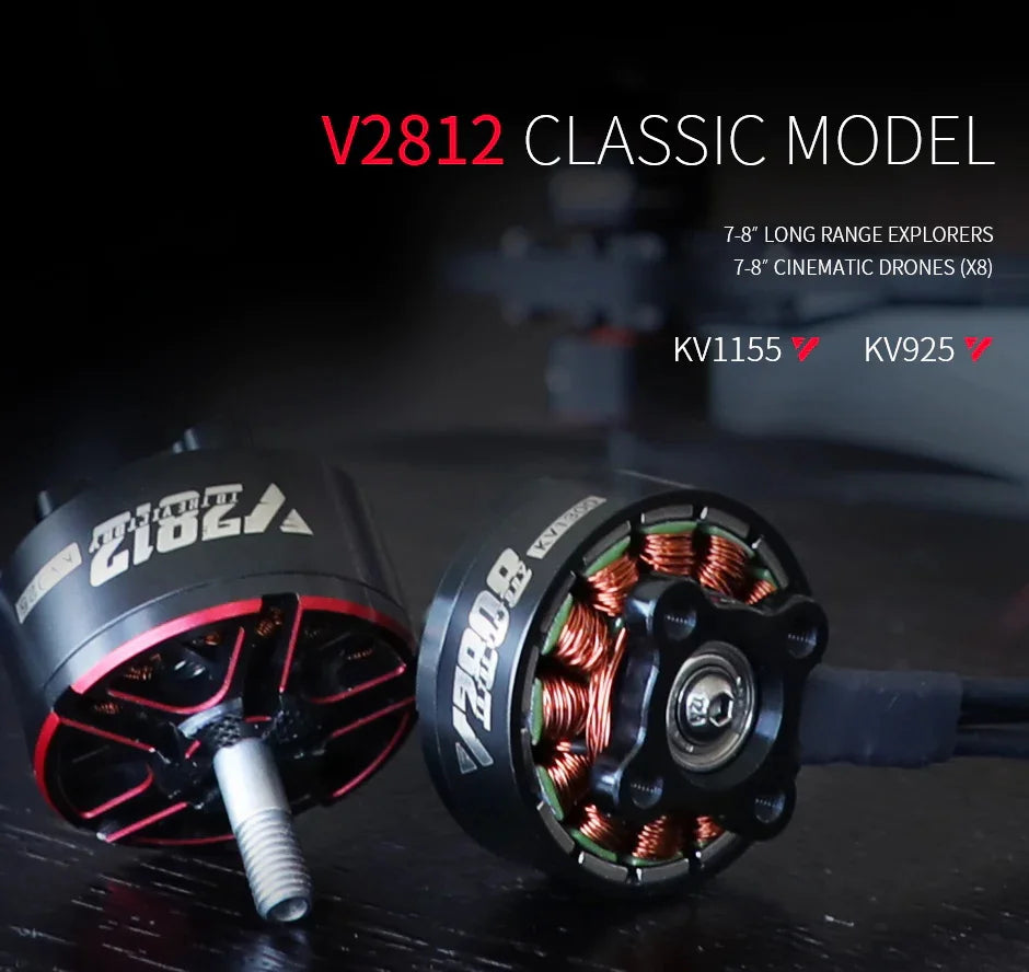 T-Motor Velox Victory V2808 Cinematic FPV Drone Brushless Motor 1300KV/1500KV/1950KV Engine Parts