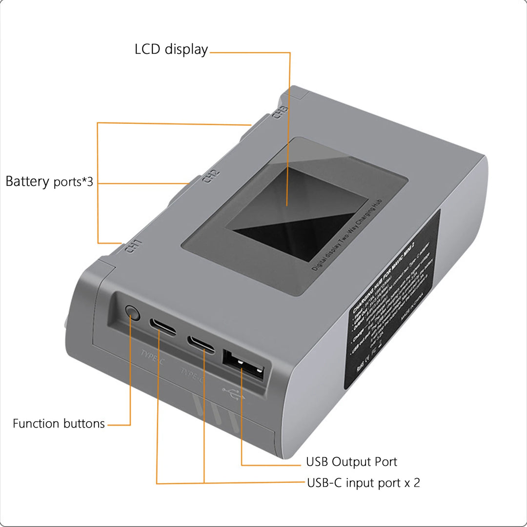 For DJI Mini 2 Mini SE, Mini 4K, Mini 2 SE Battery +Three-Way USB Charging Hub for Mini 2 Intelligent Flight Battery Accessories