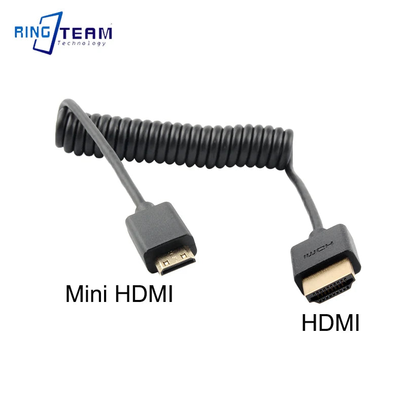 4K HDMI 2.0 Coiled Extension Cable — Male-to-Male, 60Hz, HDR, ARC | HDMI / Mini / Micro