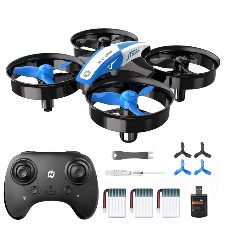 Holy Stone Mini Drone for Kids/Beginners,  RC Nano Quad, Indoor Hover, 3D Flips, Headless, 3 Batts. Gift for Boys/Girls, Blue