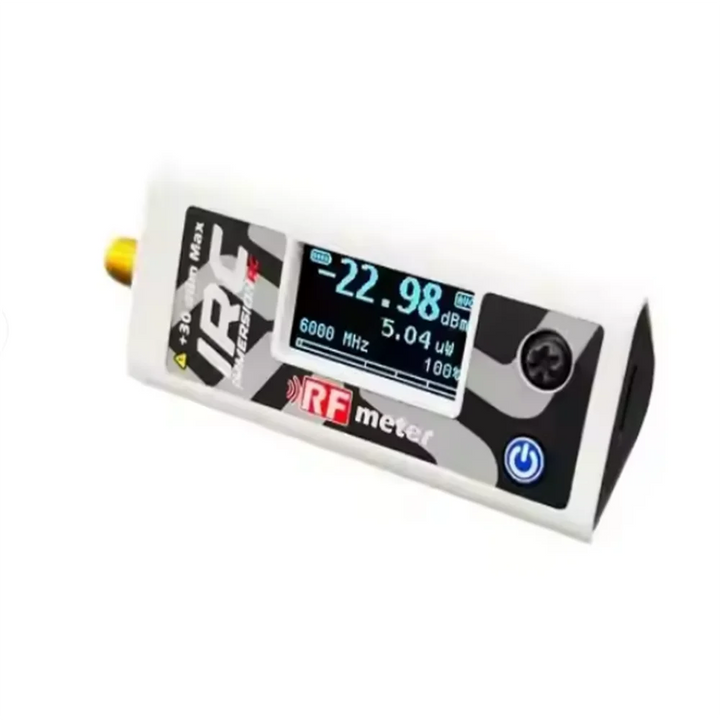 ImmersionRC RF Power Meter V2 — -20 to +30dBm, 35MHz–6GHz, 30dB Attenuator, OLED, 8hr Battery, for FPV VTX & RC Link Testing (Black)