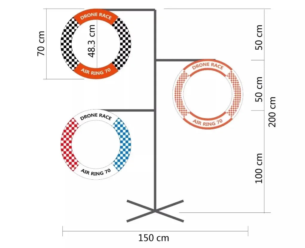 Crossing Tree 70 FPV Drone Competition Training Track Three-Circle Gate Set