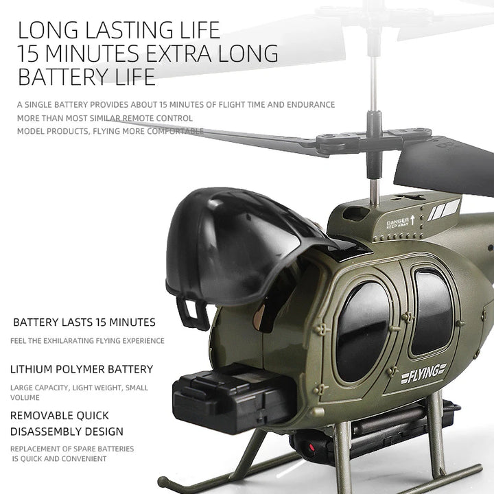 RC Helicopter Military 4CH LED Lights 4K Camera Altitude Hold Remote Control Helicopter For Adults Birthday Children Gifts Toys