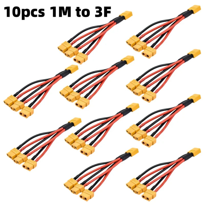 XT60 Battery Connector Y Splitter - 14AWG Parallel Cable 60A
