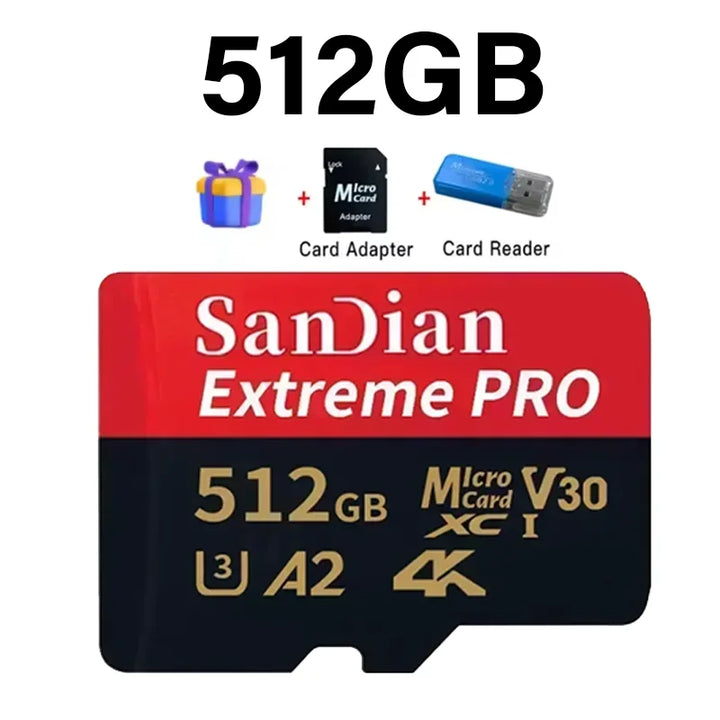 High-Speed MicroSD & SD Memory Card — Class 10, U3, V30, 100MB/s | 128GB to 2TB