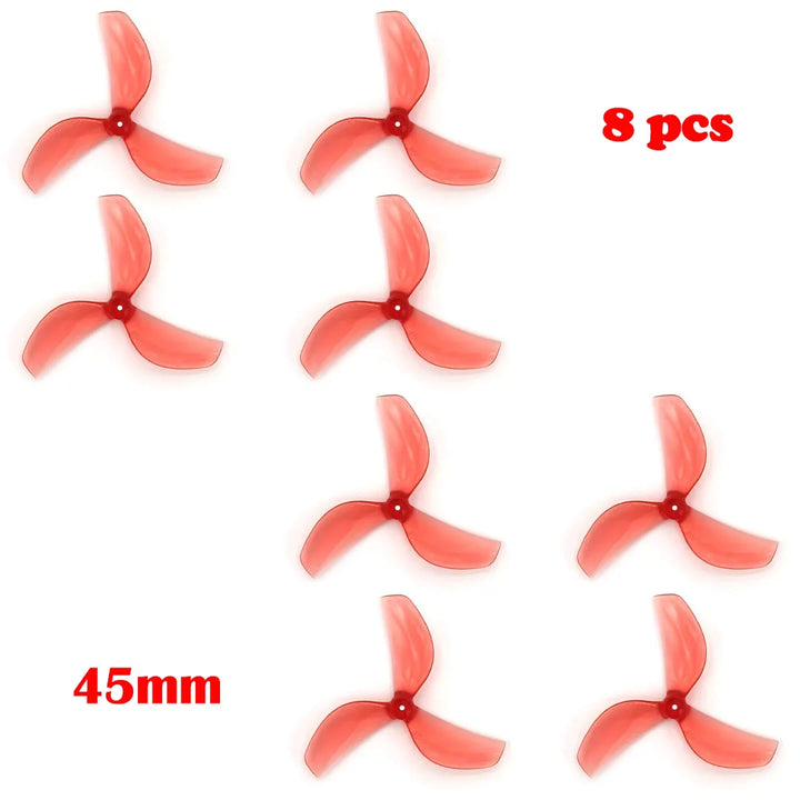8PCS Gemfan 45mm 3Blade PC Propeller T-Mount 1mm 1.5mm 4CW 4CCW for FPV Freestyle Tinywhoop Drones RC Quadcopter DIY Parts