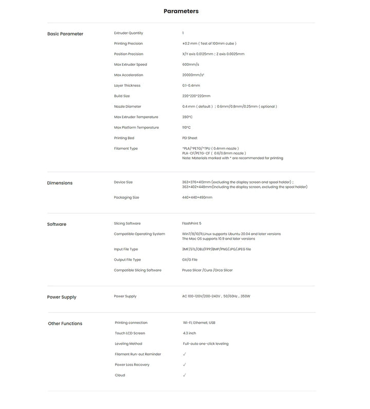 Flashforge Adventurer 5M 3D Printer | High Speed Auto-Leveling Direct Extruder
