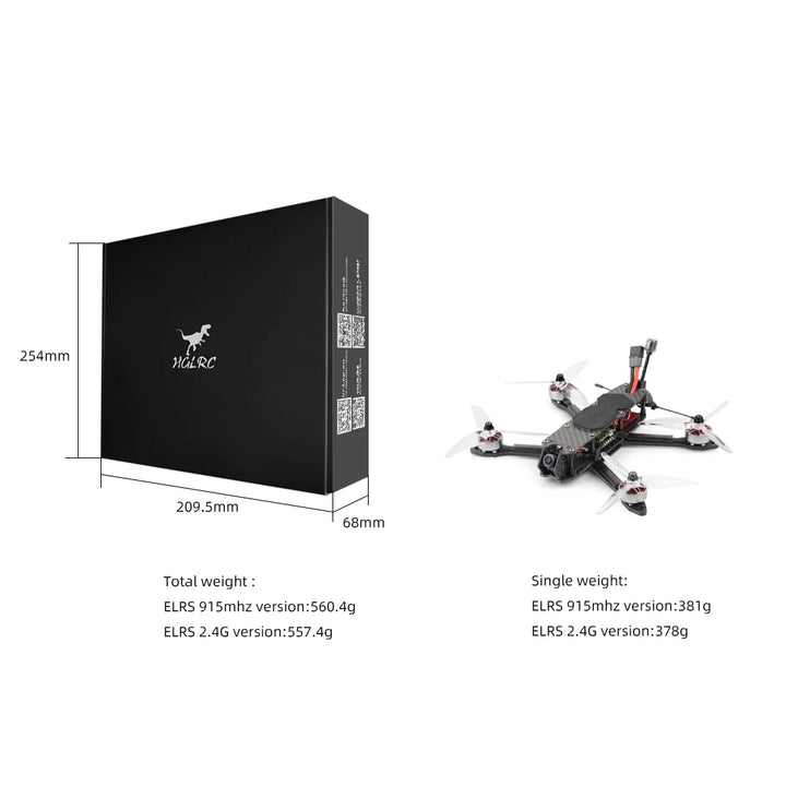 HGLRC MY5 5" FPV Freestyle Analog Drone - F405 60A 5.8G 1.6W VTX Caddx Cam 2306.5 1900KV 6S ELRS