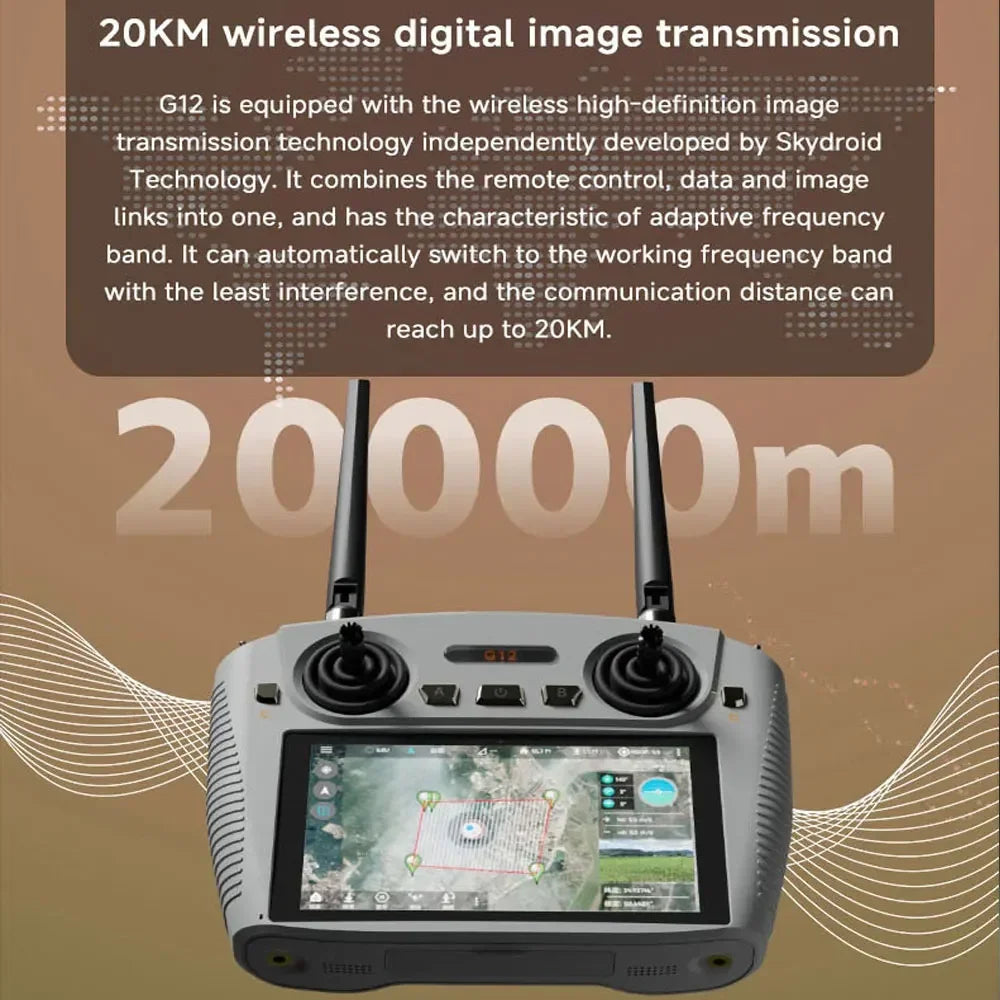 Skydroid G12 Pro Ground Station — 20km, 5.5" 1080p, Dual-Band 2.4G/5.8G, FPV UAV