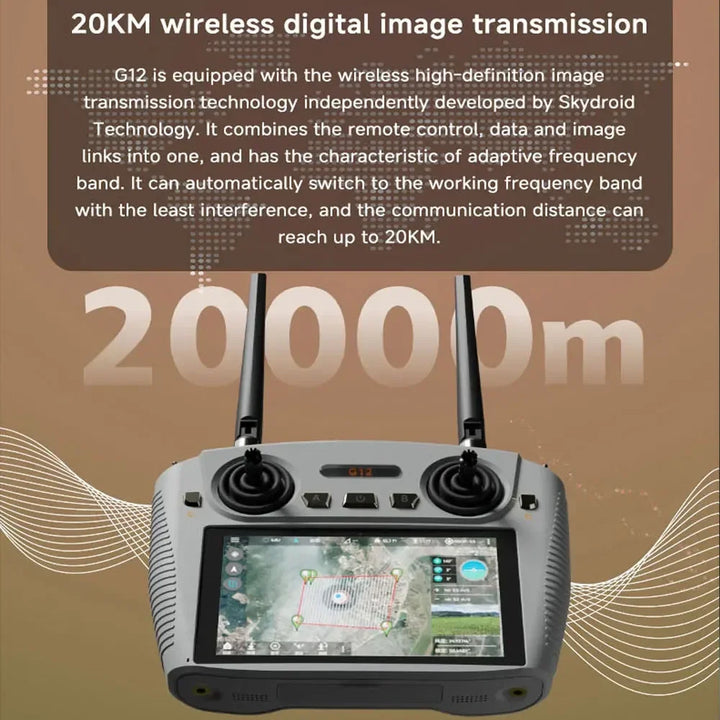 Skydroid G12 Pro Ground Station — 20km, 5.5" 1080p, Dual-Band 2.4G/5.8G, FPV UAV