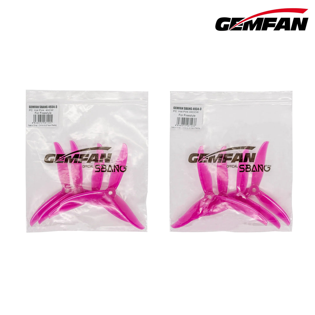 16Pairs(16CW+CCW) Gemfan SBANG 4934 4.9X3.4X3 3-Blade PC Propeller CW CCW for FPV Freestyle 5inch Drones Juicy Sbang DIY Parts