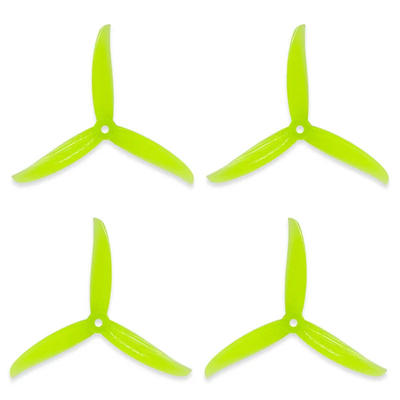 Gemfan 5136 5" 3-Blade FPV Propellers — Racing & Freestyle, Green / Neon Yellow / Black / Red / Blue, Bulk Pack