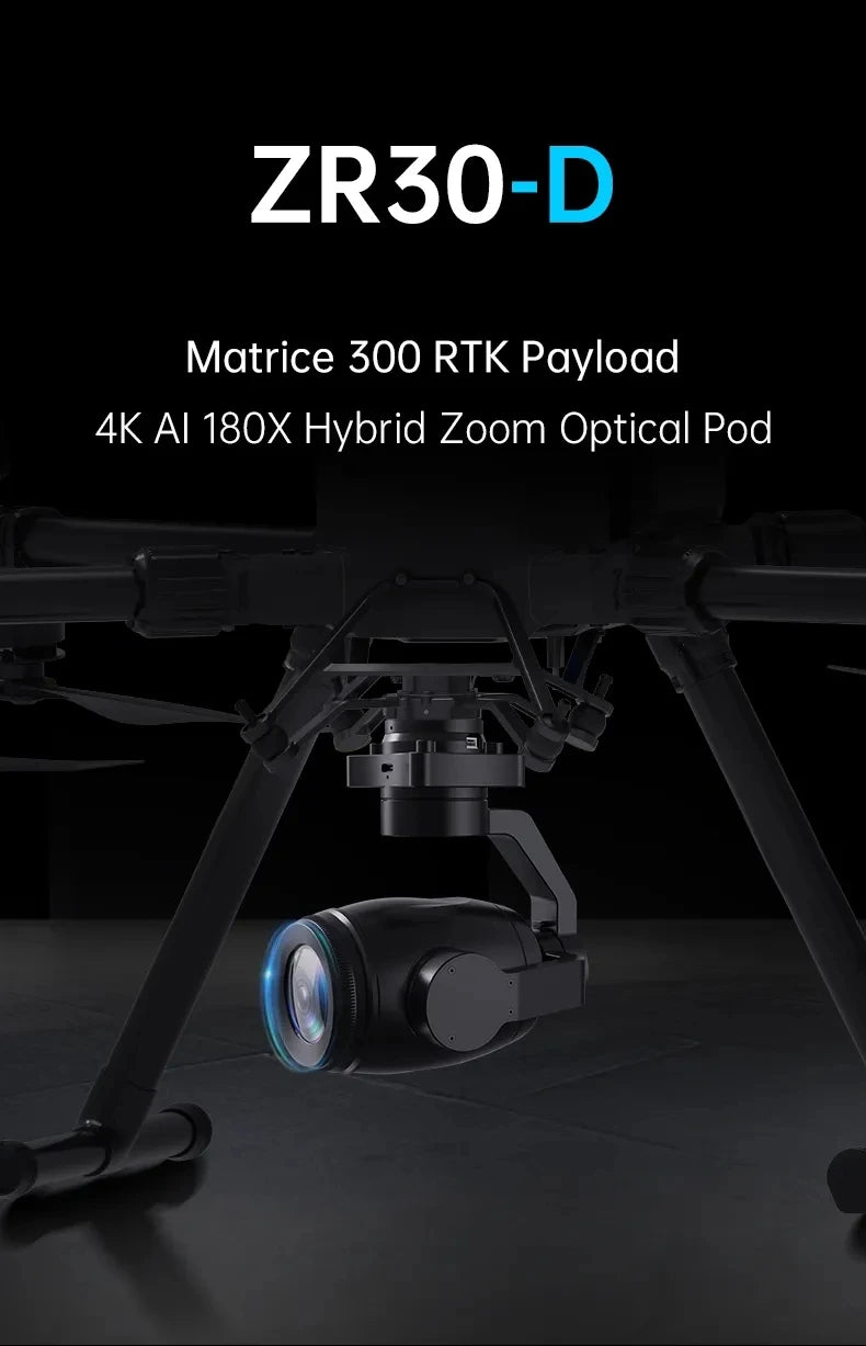 SIYI ZR30-D 4K 8MP Ultra HD 180X Hybrid 30X Optical Zoom Gimbal Camera DJI Matrice 300 RTK Drone M300 Payload Surveillance