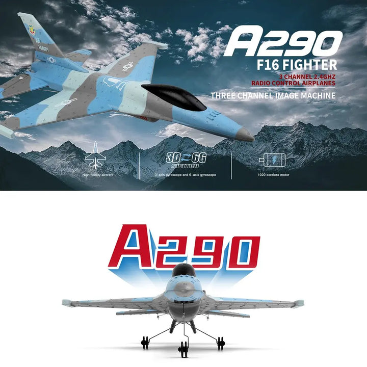 A290 RC Glider Fighter Fixed Wing Wingspan 3D Axis Model Stunt Professional Foam Airplane Drone Simulation Gifts Toys for boys