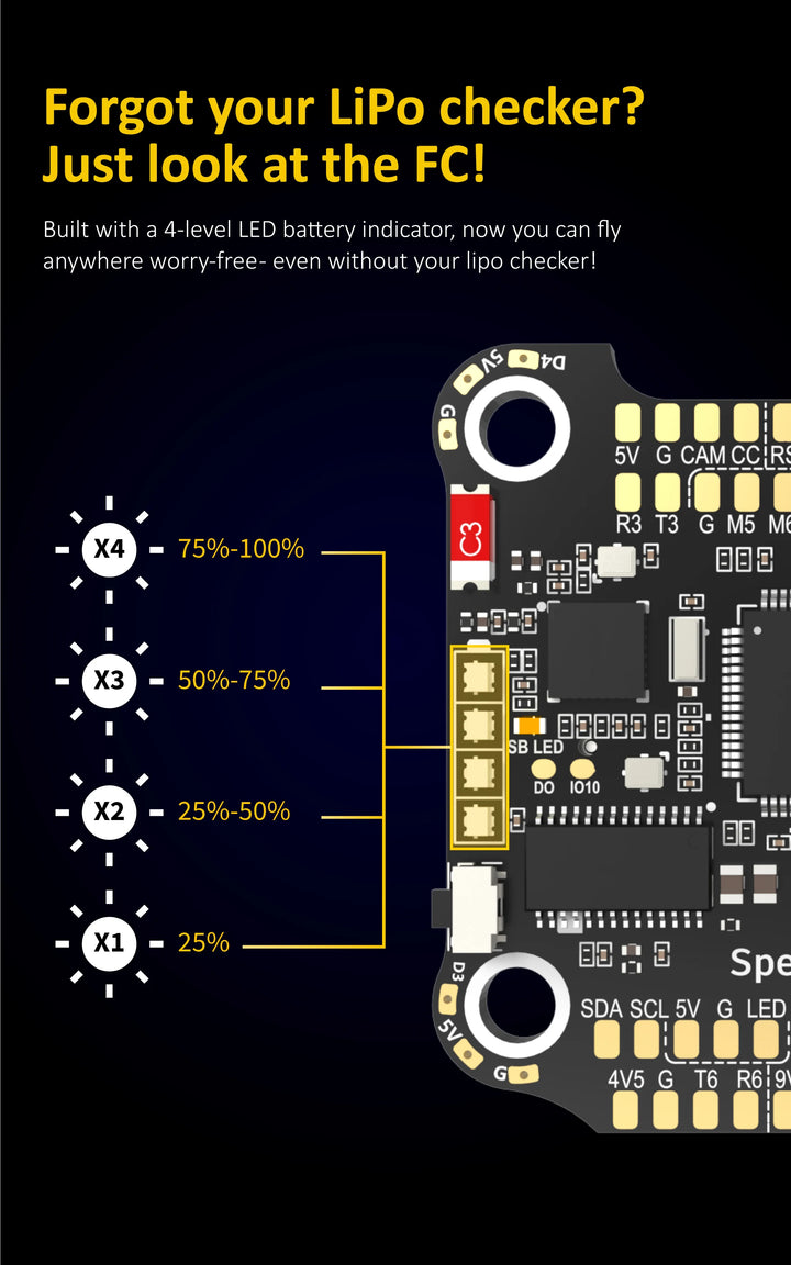 SpeedyBee F405 V3 30x30 Flight control + 50A BLS 4 in 1 ESC Fortinet