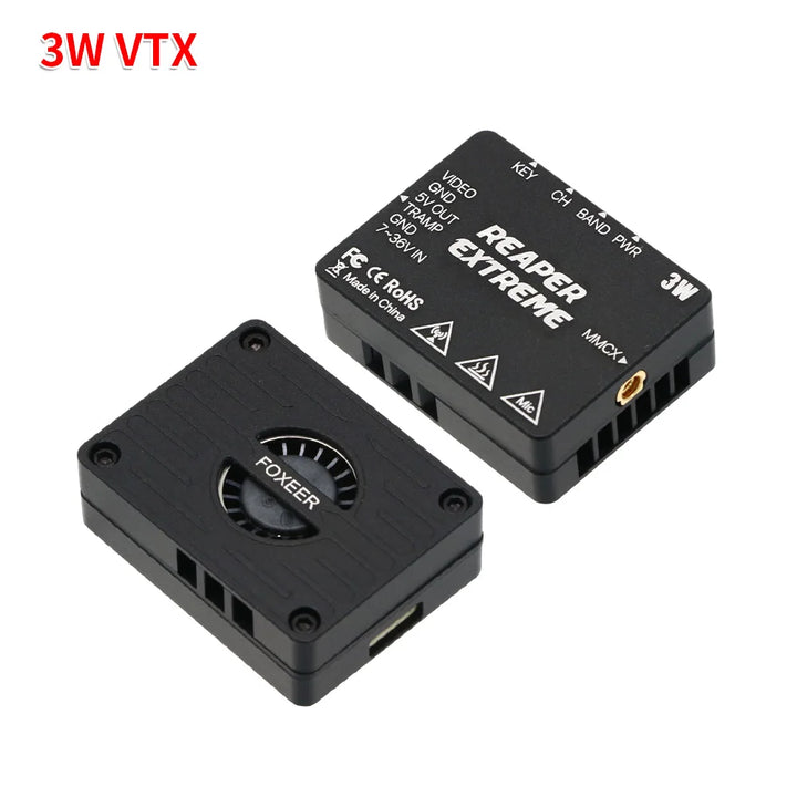 Foxeer Reaper Extreme V2 5.8GHz VTX — 2.5W / 3W / 5W / 10W, 72–80CH, Built-in Mic & Fan, Tramp, 20×20mm, for FPV Long Range Drones