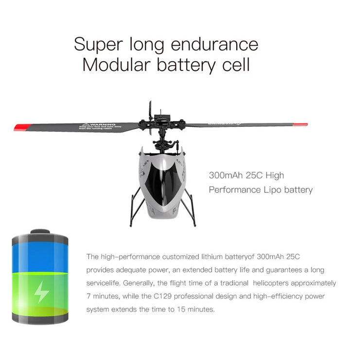 C129 V2 Rc 2.4g  Helicopter 4 Channel  Helicopter Charging Toy Drone Model Uav Outdoor Aircraft Rc Dronetoy Boys' Toy