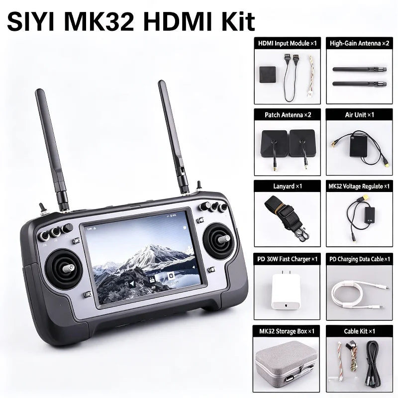 SIYI MK32 16-Channel RC Controller with 4G+64G 8-Core CPU H.265 Decoding Low-Latency FPV for DIY Industrial Drones