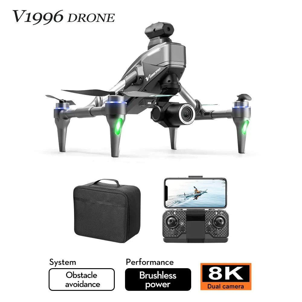 2024 New WIFI FPV Drone Wide Angle HD 8K 1080P Camera Height Hold RC Foldable Quadcopter Dron Helicopter Toys Gift