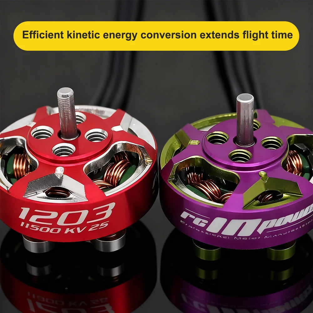 RCinpower GTS V3 1203 Brushless Motor 4PCS — 11500KV / 8000KV / 6000KV, 2–3" Toothpick & Micro FPV Racing
