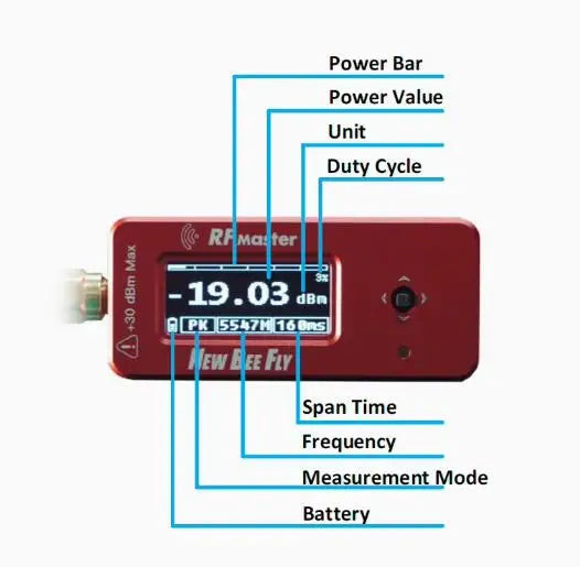 ImmersionRC RF Power Meter V2 — -20 to +30dBm, 35MHz–6GHz, 30dB Attenuator, OLED, 8hr Battery, for FPV VTX & RC Link Testing