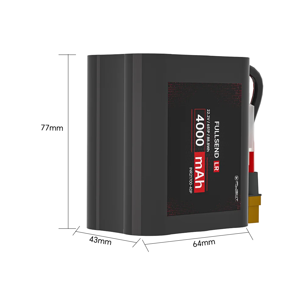 iFlight FULLSEND 6S 4000mAh 22.2V Li-Ion Battery — EVE INR21700-40P, XT60H, 12.5C, 88.8Wh, Long-Range FPV