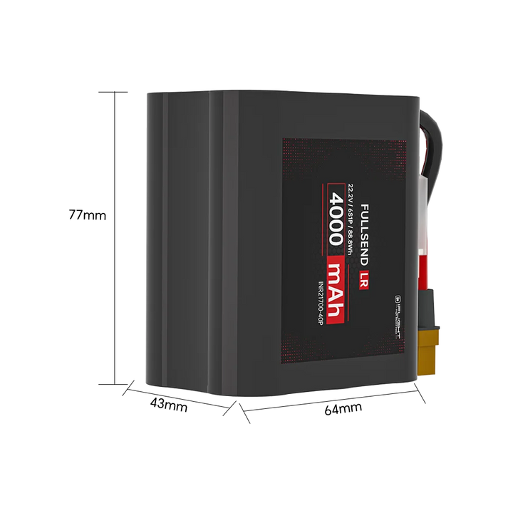 iFlight FULLSEND 6S 4000mAh 22.2V Li-Ion Battery — EVE INR21700-40P, XT60H, 12.5C, 88.8Wh, Long-Range FPV
