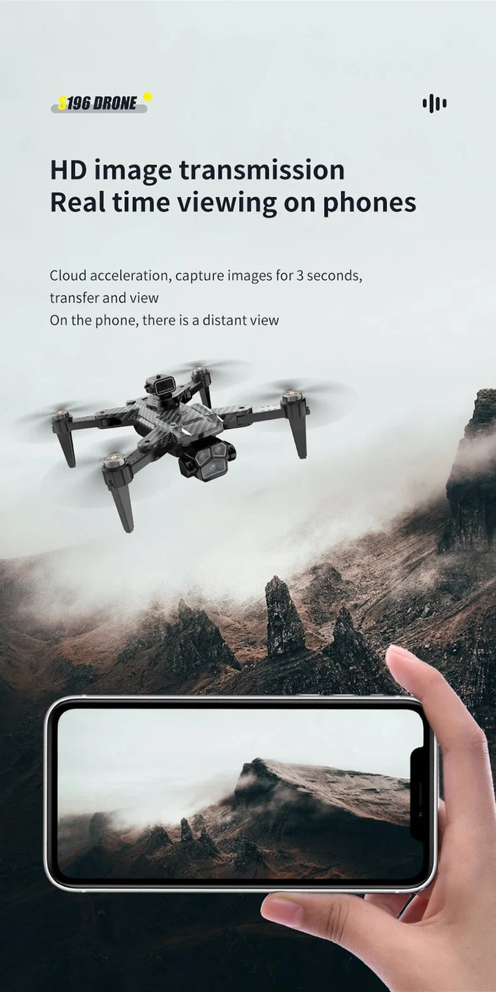 For Xiaomi S196 Drone 6K 8K 5G WIFI HD Dual Camera Aerial Photography Automatic Return Obstacle Avoidance 7.4V Long Endurance