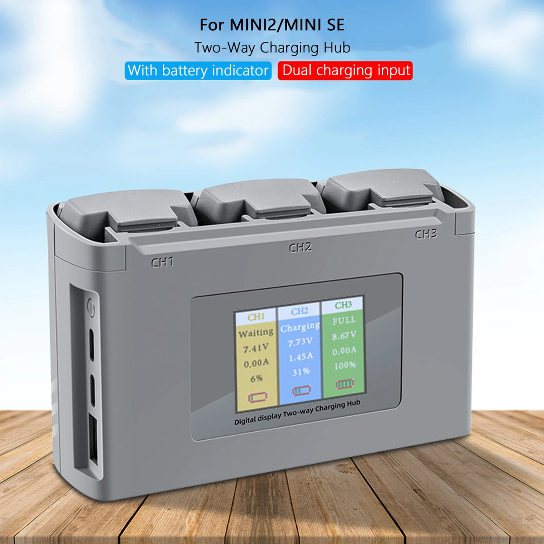 For DJI Mini 2 Mini SE, Mini 4K, Mini 2 SE Battery +Three-Way USB Charging Hub for Mini 2 Intelligent Flight Battery Accessories