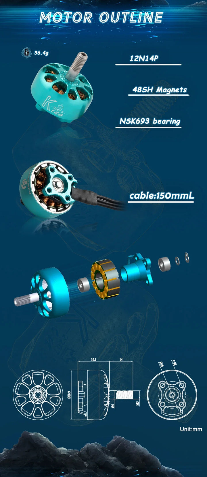 4pcs/Lot Flash Hobby King Series K2207.5 2207 1900KV/ 2500KV/ 2750KV Motor For FPV Racing Edition Parts