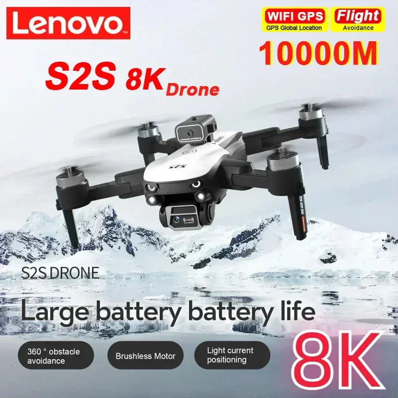 Lenovo HD S2S Drone 8K 5G GPS Aerial Photography Dual-Camera Omnidirectional Obstacle Brushless Avoidance Drone Quadcopter