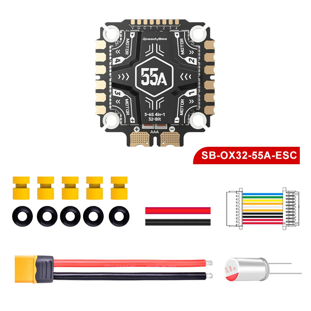 SpeedyBee F405 V5 Stack STM32F405 ICM42688P OX32 55A 4-in-1 ESC 3-6S Betaflight INAV