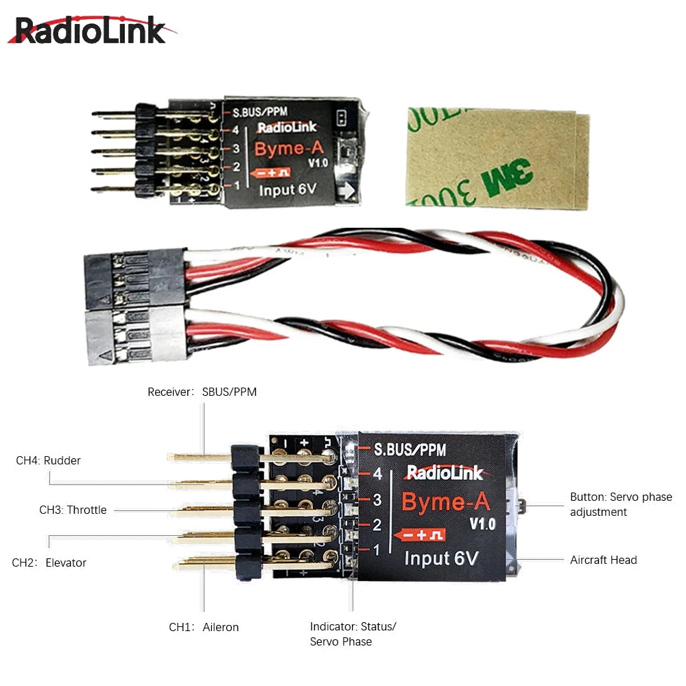 Radiolink Byme-A/Byme-D Fixed Wing Flight Controller Gyroscope Self-stabilization Balance For 3D Fixed Wing 4CH Trainer Su27 Toy