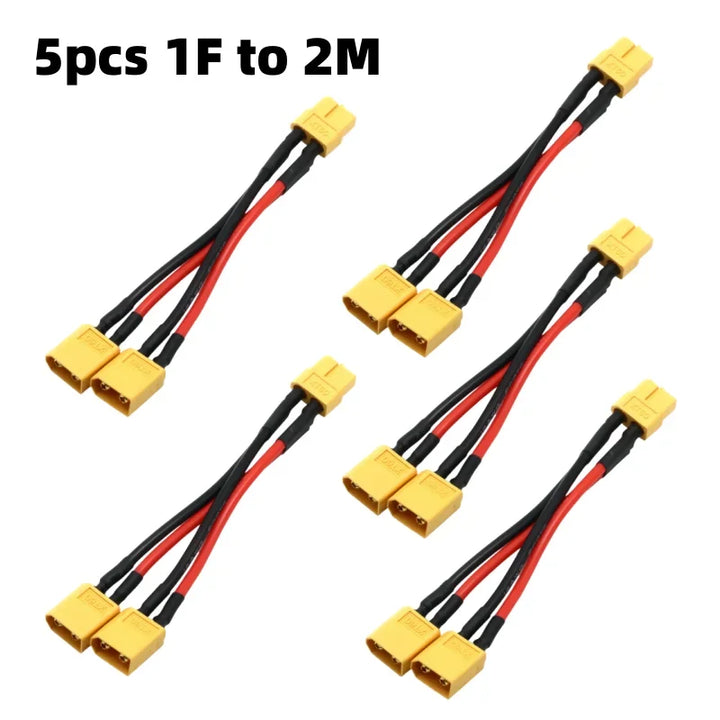 XT60 Battery Connector Y Splitter - 14AWG Parallel Cable 60A
