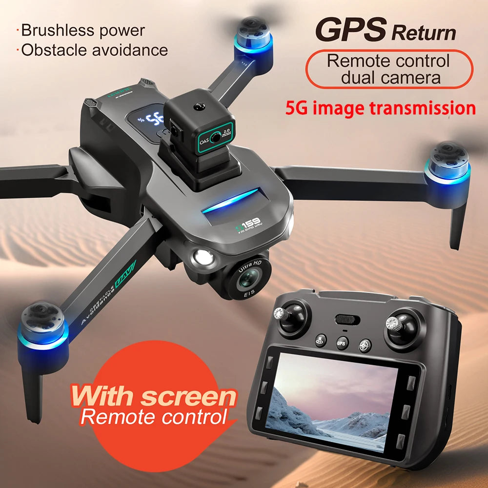 2024 New S159 Drone Screen Send Memory Card 5G Image Transfer GPS 8K HD Camera Obstacle Avoidance Brushless Aerial FPV Dron 5KM