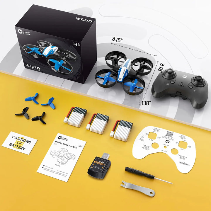 Holy Stone Mini Drone for Kids/Beginners,  RC Nano Quad, Indoor Hover, 3D Flips, Headless, 3 Batts. Gift for Boys/Girls, Blue