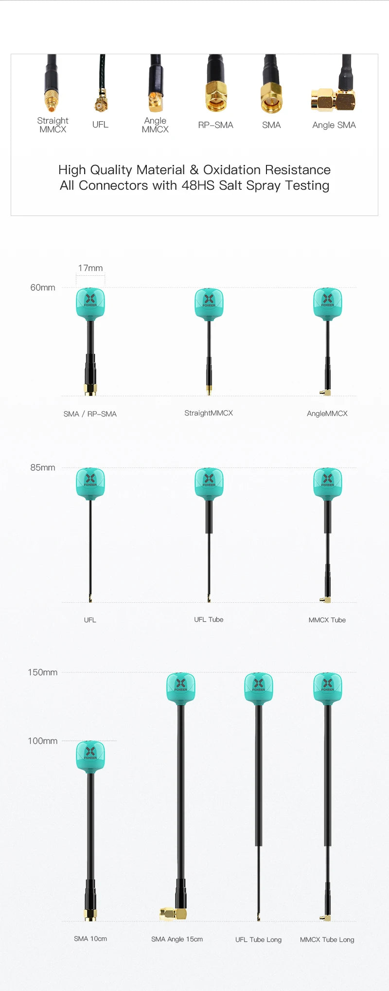 SPARKHOBBY 5 mini antenne FPV RHCP/LHCP 5,8 G 2,8 dBi SMA/RP-SMA/MMCX-droite /MMCX-angle/UFL pour émetteur-récepteur RC drones DIY (R 100 mm SMA vert SPARKHOBBY 5 mini antenne FPV RHCP/LHCP 5,8 G 2,8 dBi SMA/RP-SMA/MMCX-droite /MMCX-angle/UFL pour émetteur-récepteur RC drones DIY (R 100 mm SMA vert