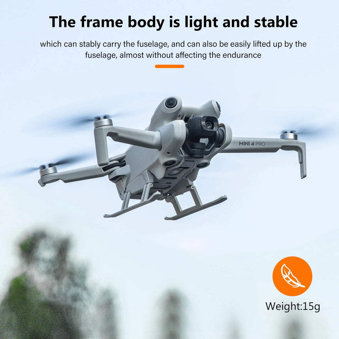 STARTRC Landing Gear for DJI Mini 4 Pro — Foldable, Quick-Release, 13g, ABS, 42mm Clearance, Slope Design, Sensor-Safe