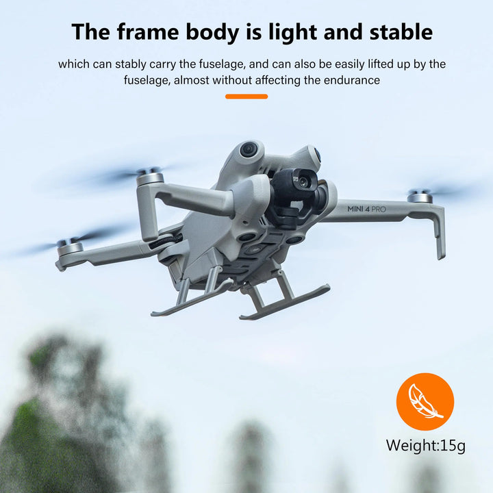 STARTRC Landing Gear for DJI Mini 4 Pro — Foldable, Quick-Release, 13g, ABS, 42mm Clearance, Slope Design, Sensor-Safe