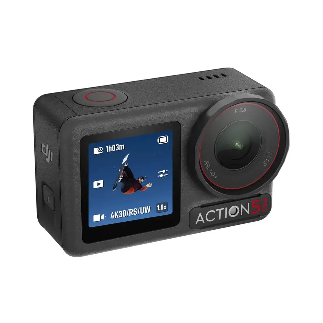 DJI Osmo Action 5 Pro — 1/1.3" Sensor, 4K/120fps, 13.5 Stops, 360° HorizonSteady, 4hr Battery, Dual OLED, 20m Waterproof