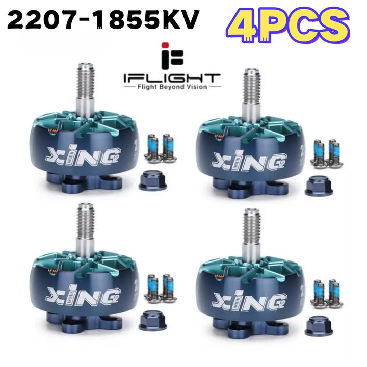 iFlight XING2 XING V2 2207 / 2306 1755 / 1855 / 2555 / 2755KV 4-6S Brushless FPV Motor with 5mm Shaft for RC FPV Drones