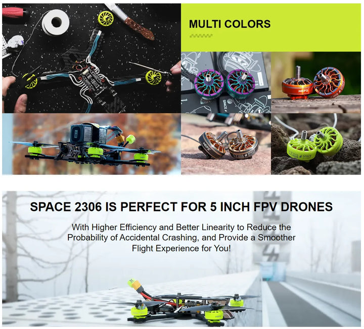 MEPS 4PCS 2306 Brushless Motor 1750KV/1950KV 6S 2450KV 4S for 5inch FPV Drone Freestyle Racing with 4 Pairs 4942 Propellers Grey