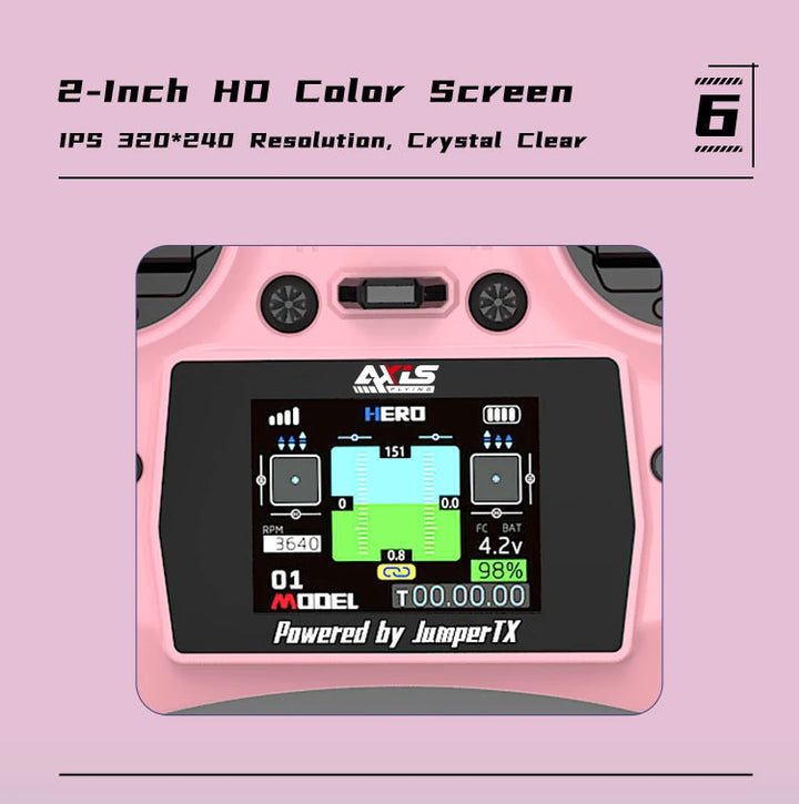 Axisflying ELRS 2.4G Radio Transmitter - 12CH 100mW Hall Sensor Gimbals with HD Color Screen